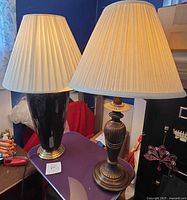 Both lamps side by side with shades