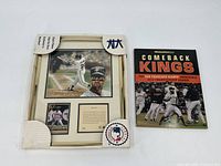 Framed Will Clark plaque and Giants magazine set