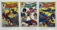 Three Deadly Foes of Spider-Man comics bagged and boarded, showing front covers of issues #1, #3, and #4 together.
