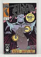 Front cover of the comic, showing Silver Surfer and Galactus with 50th Anniversary issue markings.