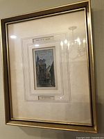 Framed hand-colored engraving showing the full frame and mattings of the Clock Tower in St. Albans.