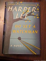 Front cover of "Go Set a Watchman" hardcover book showing title, author, and illustration.
