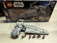 Complete LEGO Star Wars Sith Infiltrator set with box and minifigures displayed.