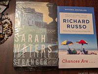 Photo showing both books, The Little Stranger wrapped in plastic and Chances Are... beside it.