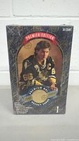 Front of sealed 1993-94 Leaf Premier Edition NHL hockey card box with Mario Lemieux image