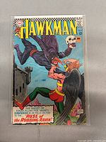 Full front cover of the Hawkman comic book, issue #17 from January 1967, showing the main artwork with Hawkman fighting Robbing Raven.