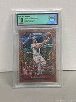 Front of the 2020-21 Zach LaVine Panini Prizm Fast Break Bronze #234 basketball card graded 10 by PSA Arena showing holographic bronze finish and player image.