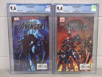 Two CGC slabbed Dark Avengers #1 comics side by side showing different cover art and grades