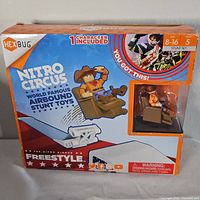Boxed Hexbug Nitro Circus Freestyle World Famous Airbound Stunt Toys Stunt Set for ages 8-16 with one character included.