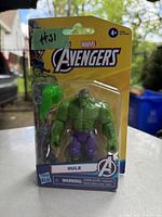Marvel Avengers Hulk action figure in its original yellow blister packaging, sealed and new in box.
