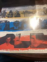 Front and back cover of the vinyl record album "Synchronicity" by The Police, showing the colorful segmented band portraits and imagery.