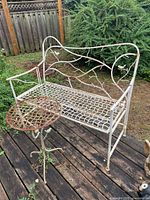 bench and table together on deck