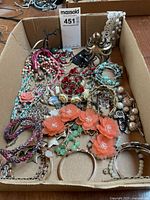 Tray of assorted costume jewelry pieces