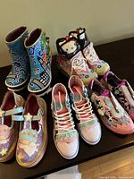 Group shot including the Hello Kitty high-top sneakers