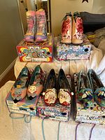 All five pairs on their original Irregular Choice boxes
