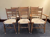 Front view of all six chairs arranged in two rows