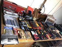 Wide view of all tools spread on table