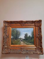 Overall view of framed painting