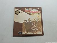 Front cover of Led Zeppelin II vinyl LP album showing band photo and title