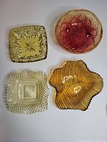 Top view of all four glass dishes