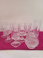 Group shot of all nine crystal glasses
