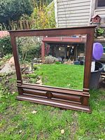 Front view of mantle mirror showing full frame and glass