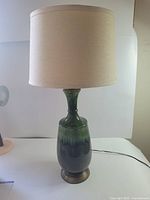 Full view of lamp with shade