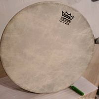 Front view of the natural drumhead with Remo branding and patent number visible