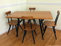 Full set with table and four chairs