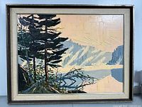 Full front view of framed painting showing composition and overall condition