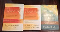 Front covers of three self-help books by Dr. Dan B. Allender focused on childhood sexual abuse recovery