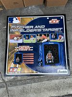 Full front view of boxed Franklin Pitcher and Infielder's Target showing product branding, instructions, and graphics.