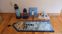 All five nautical decor items grouped