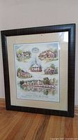 Full view of framed print with mat and frame
