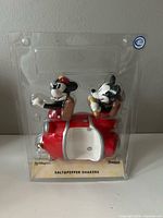 Salt and pepper shakers sealed in original blister packaging