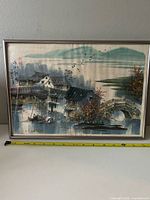 Front view of framed Chinese watercolor painting