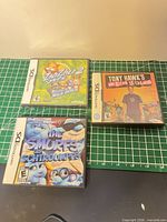 Front view of three Nintendo DS game cases