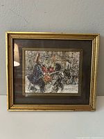 Front view showing framed print, artwork, frame and mat detail
