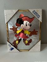 Front view of framed Minnie Mouse foil art with corner protectors