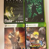 Front view of all four Xbox 360 game cases