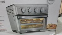 Front of box showing Cuisinart AirFryer Convection Oven image and control panel