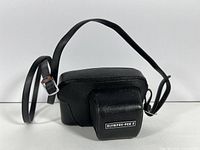 Black Olympus-Pen F leather case with attached strap