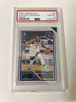 Front of the card showing Anthony Edwards in Timberwolves uniform dribbling ball with PSA grading label Gem MT 10.