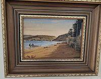 Framed oil painting showing a coastal scene at Salcombe Estuary in Devon. Signed by Roy Kraty OBE in lower left corner.