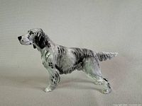 Side view of the porcelain English Setter figurine, showing detailed coat texture and stance.
