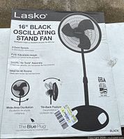 Box packaging showing product features and brand Lasko.
