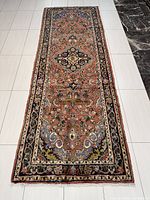 Full view of entire runner on light tile floor