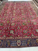 Top-down view of full rug showing overall pattern and condition