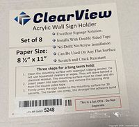 Product label detailing brand, set size, features, paper size