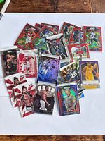 Spread of all cards showing variety of sports and parallels